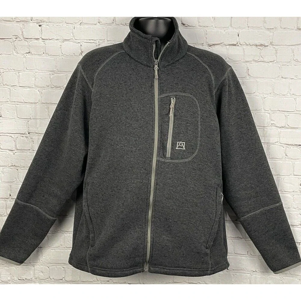 Avalanche Jacket Fleece Full Zip Mock Neck Outdoors/Casual Dark Gry Mens Size XL